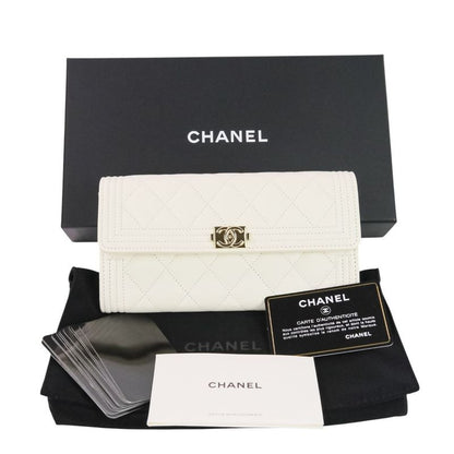 Chanel Boy Chanel Matelasse Caviar Skin Leather Long Wallet Long Wallet A80286
