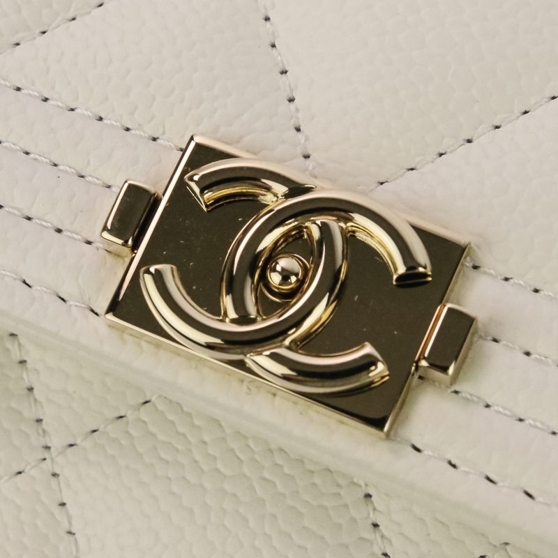 Chanel Boy Chanel Matelasse Caviar Skin Leather Long Wallet Long Wallet A80286