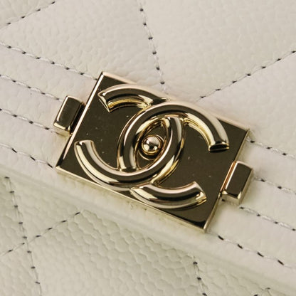 Chanel Boy Chanel Matelasse Caviar Skin Leather Long Wallet Long Wallet A80286