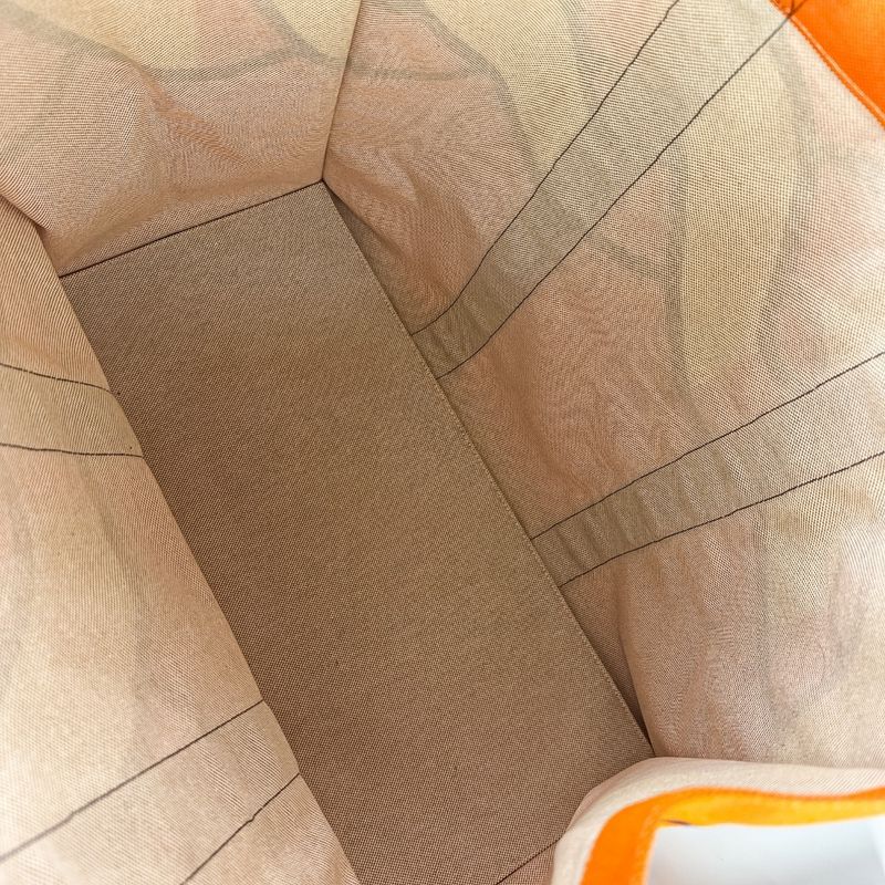 Hermes Sebas de Plage Tote Bag Beach Bag Torsade Marine Orange Brown Women's