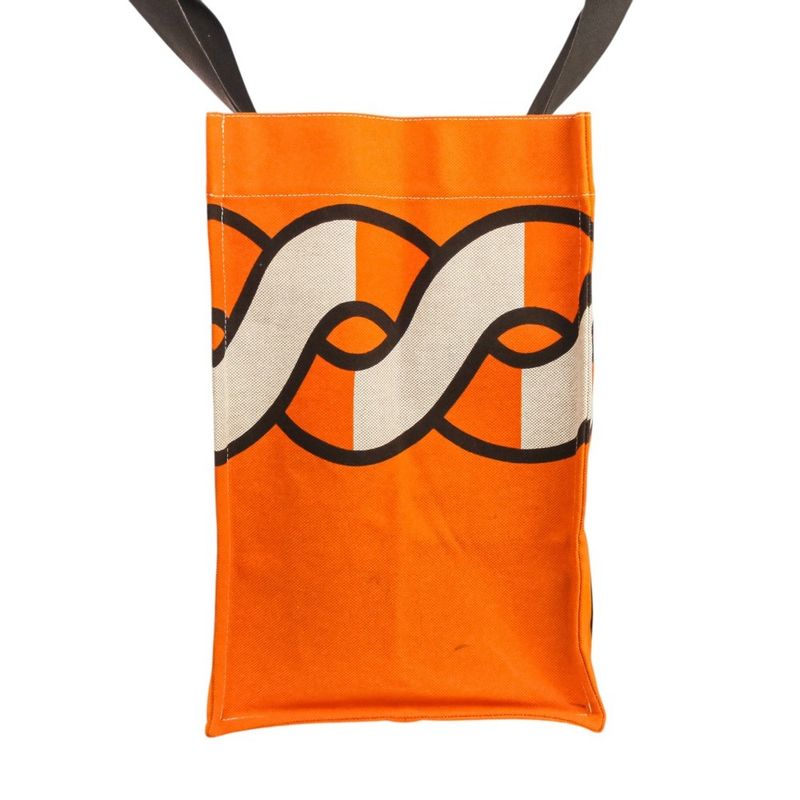 Hermes Sebas de Plage Tote Bag Beach Bag Torsade Marine Orange Brown Women's