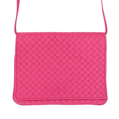 Good Bottega Veneta Intrecciato Leather Square Shoulder Bag Pink Ladies Used