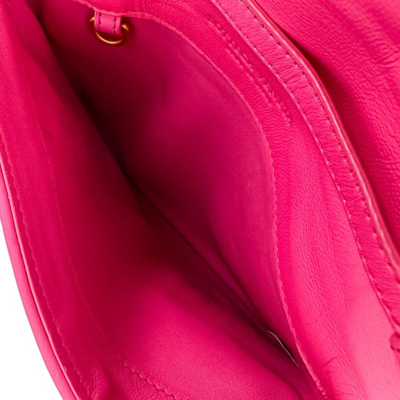 Good Bottega Veneta Intrecciato Leather Square Shoulder Bag Pink Ladies Used