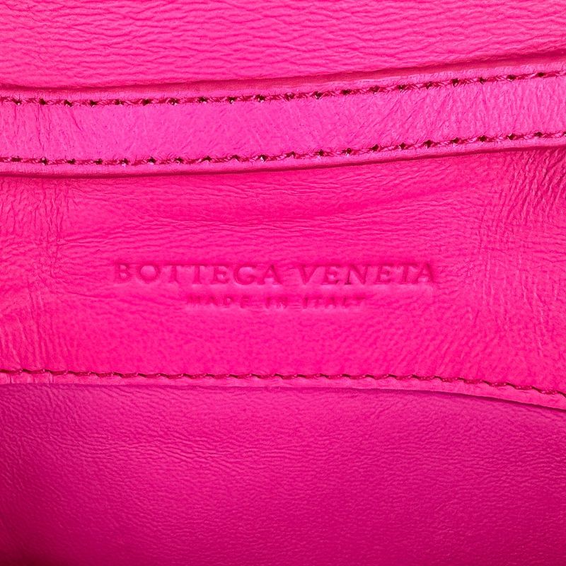 Good Bottega Veneta Intrecciato Leather Square Shoulder Bag Pink Ladies Used