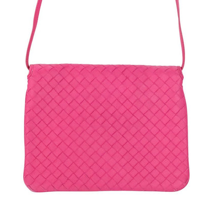 Good Bottega Veneta Intrecciato Leather Square Shoulder Bag Pink Ladies Used