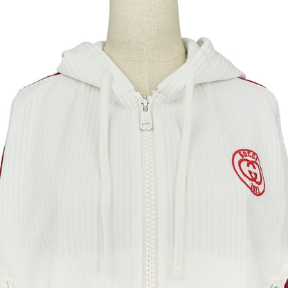 Gucci Ribbed Hoodie Shorts 743073 743078 2-Piece Setup Upper S Lower XS White
