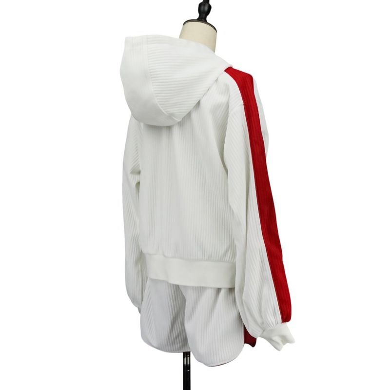 Gucci Ribbed Hoodie Shorts 743073 743078 2-Piece Setup Upper S Lower XS White