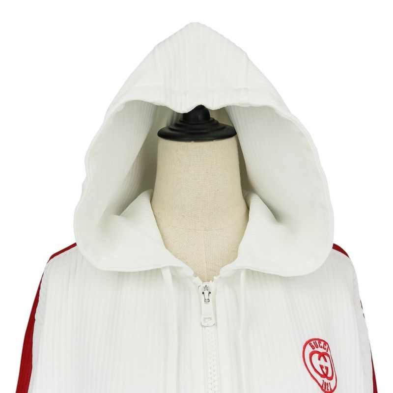 Gucci Ribbed Hoodie Shorts 743073 743078 2-Piece Setup Upper S Lower XS White