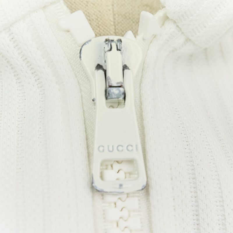 Gucci Ribbed Hoodie Shorts 743073 743078 2-Piece Setup Upper S Lower XS White
