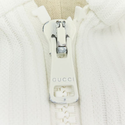 Gucci Ribbed Hoodie Shorts 743073 743078 2-Piece Setup Upper S Lower XS White