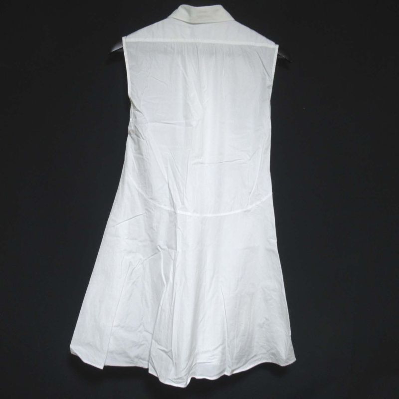 Christian Dior Bee Embroidery Sleeveless Shirt Dress Size I38 White Women's Used