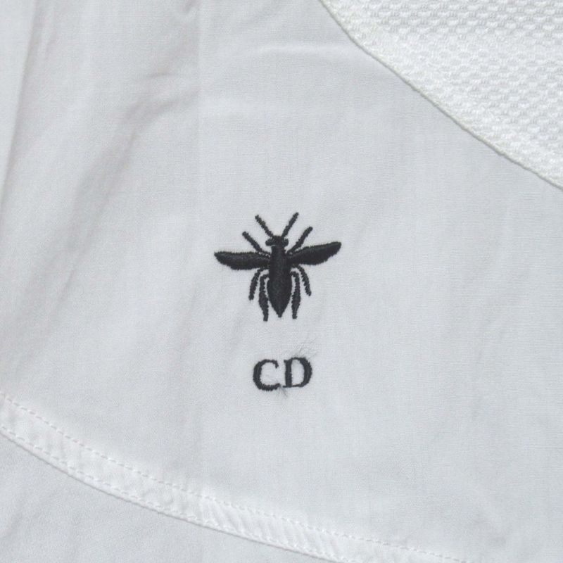 Christian Dior Bee Embroidery Sleeveless Shirt Dress Size I38 White Women's Used
