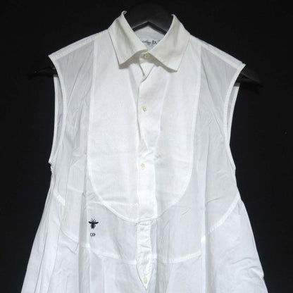 Christian Dior Bee Embroidery Sleeveless Shirt Dress Size I38 White Women's Used