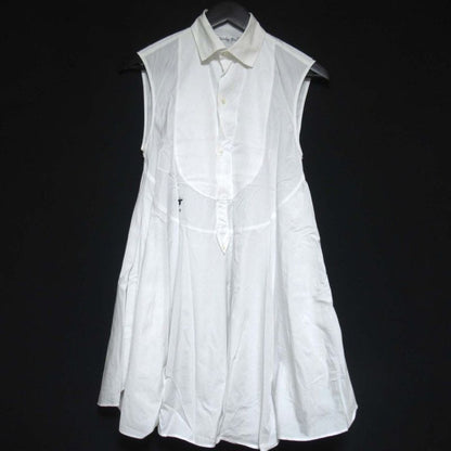 Christian Dior Bee Embroidery Sleeveless Shirt Dress Size I38 White Women's Used