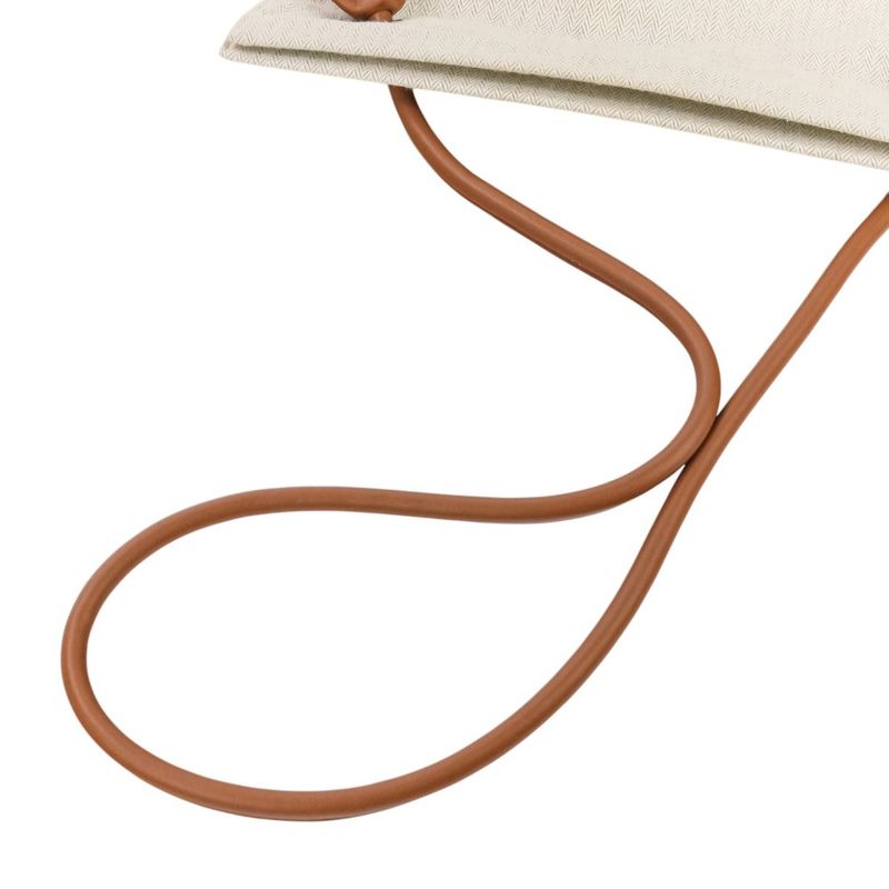 Hermes Aline MM Toile Chevron One Shoulder Bag Ivory Women Used