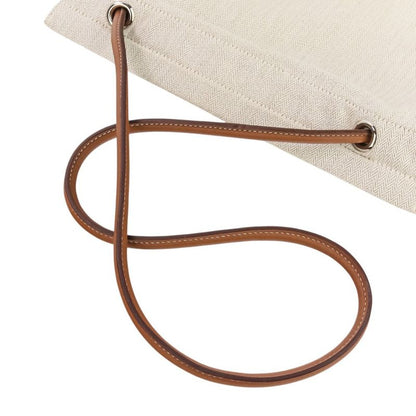 Hermes Aline MM Toile Chevron One Shoulder Bag Ivory Women Used