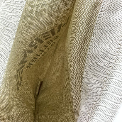 Hermes Aline MM Toile Chevron One Shoulder Bag Ivory Women Used