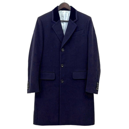 Good Gucci Bee Embroidered Wool Overcoat Chester Coat 522526 Size 44r Navy