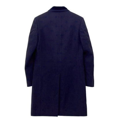 Good Gucci Bee Embroidered Wool Overcoat Chester Coat 522526 Size 44r Navy