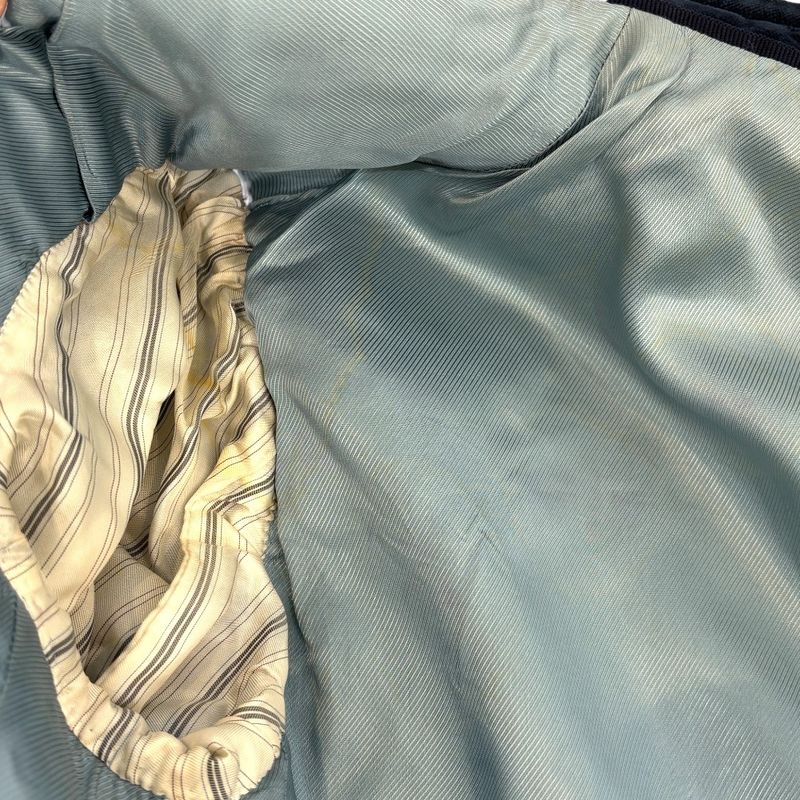 Good Gucci Bee Embroidered Wool Overcoat Chester Coat 522526 Size 44r Navy