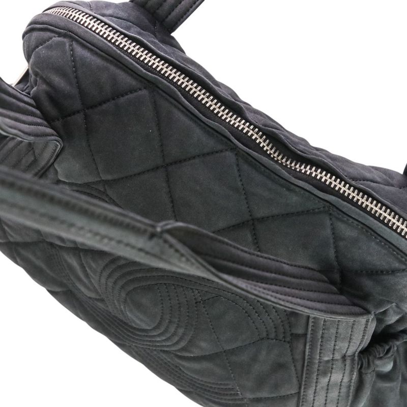 Chanel Coco Mark Matelasse Tote Bag Black Ladies Used