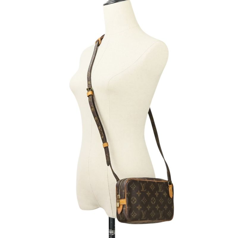 Good Louis Vuitton Monogram Pochette Marly Bandouliere M51828 Brown Ladies Used