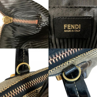 Good Fendi Chameleon Patent Leather Handbag 8bl114-B94 Black Ladies Used