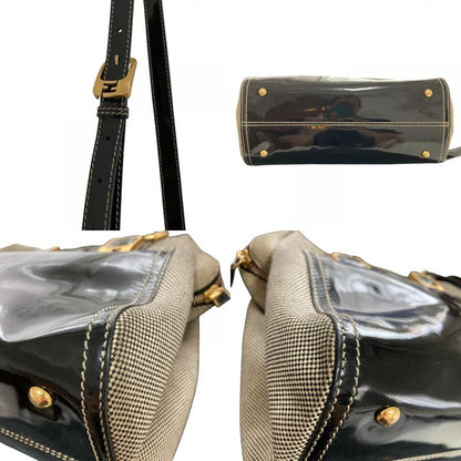 Good Fendi Chameleon Patent Leather Handbag 8bl114-B94 Black Ladies Used