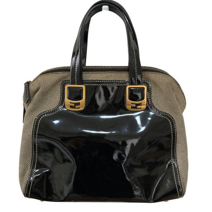 Good Fendi Chameleon Patent Leather Handbag 8bl114-B94 Black Ladies Used