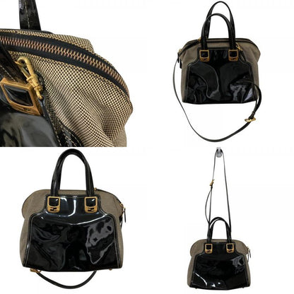 Good Fendi Chameleon Patent Leather Handbag 8bl114-B94 Black Ladies Used