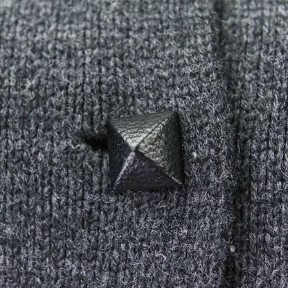 Hermes Medor Button Cashmere Wool Thick Knit Coat Size 34 Gray Women Used