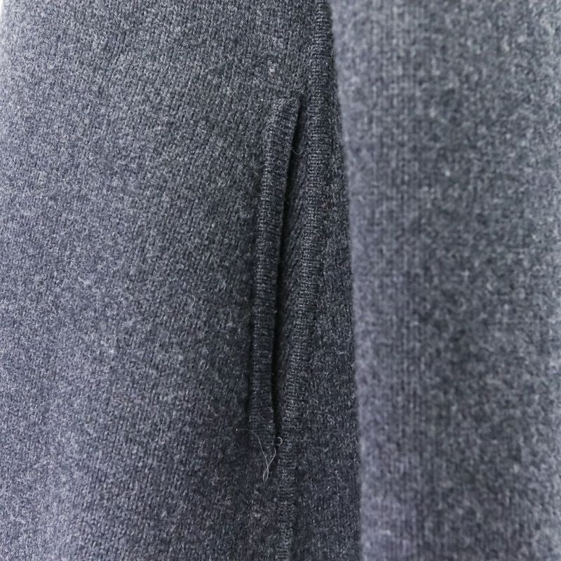 Hermes Medor Button Cashmere Wool Thick Knit Coat Size 34 Gray Women Used