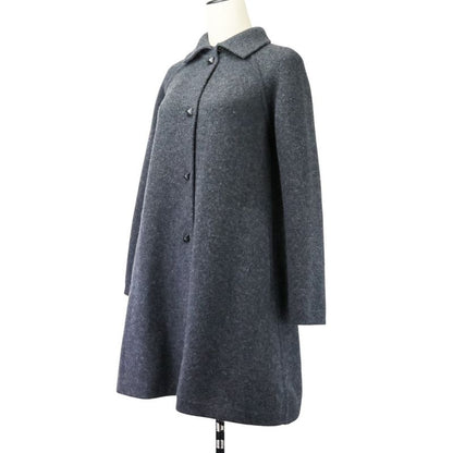 Hermes Medor Button Cashmere Wool Thick Knit Coat Size 34 Gray Women Used