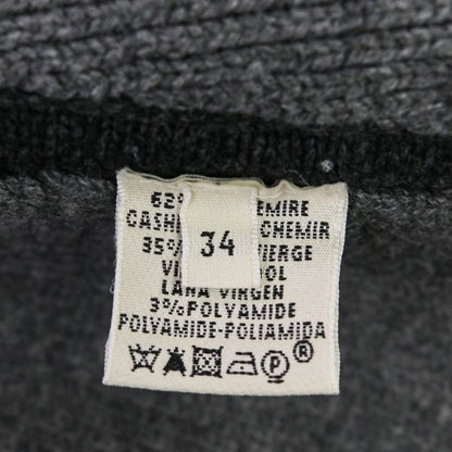 Hermes Medor Button Cashmere Wool Thick Knit Coat Size 34 Gray Women Used