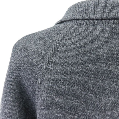 Hermes Medor Button Cashmere Wool Thick Knit Coat Size 34 Gray Women Used