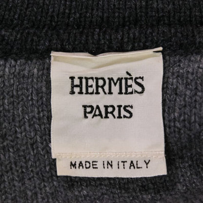Hermes Medor Button Cashmere Wool Thick Knit Coat Size 34 Gray Women Used