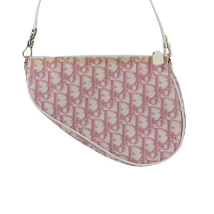 Christian Dior Trotter Saddle Bag Handbag Pink Ladies Used