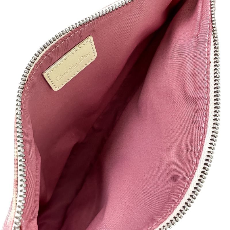 Christian Dior Trotter Saddle Bag Handbag Pink Ladies Used
