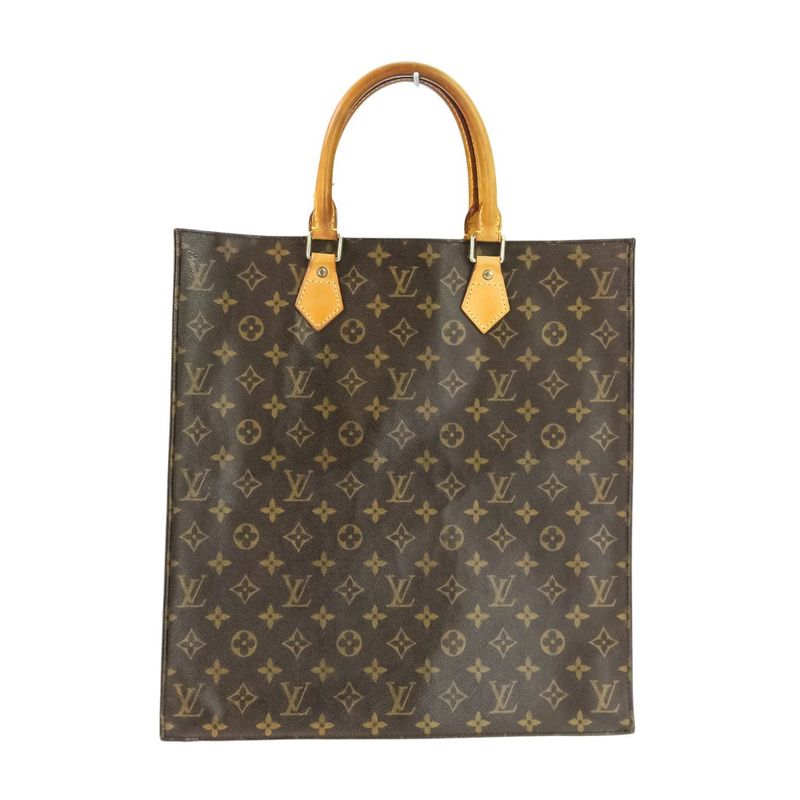 Good Louis Vuitton Monogram Sac Plastic Handbag Tote Bag M51140 Brown Men