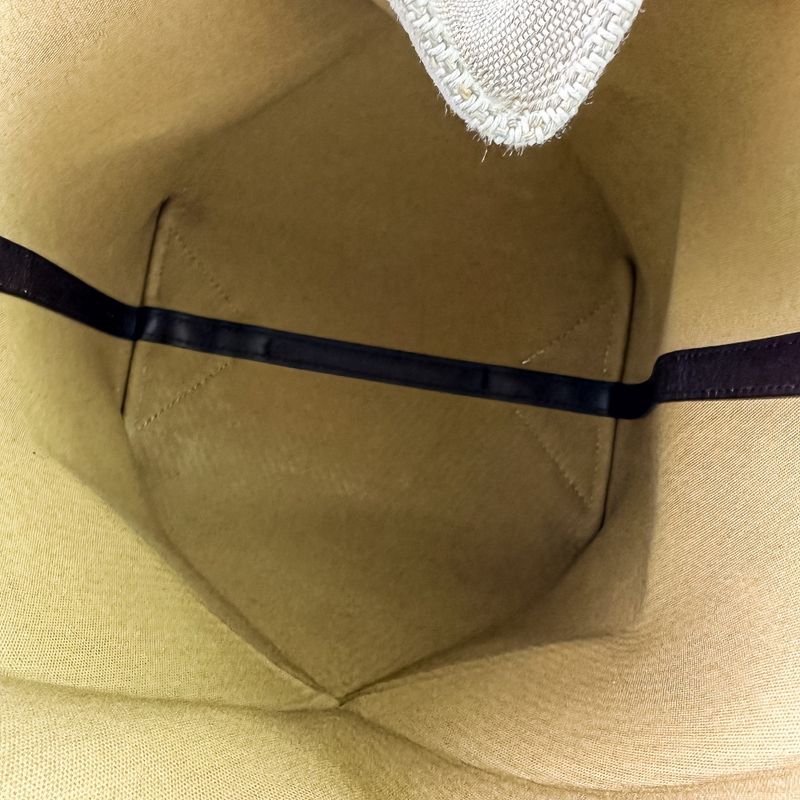 Loewe Puzzle Fold Tote Bag Medium Cotton Jacquard Beige Ladies Used