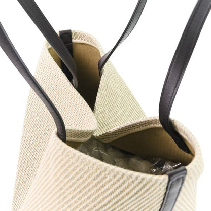 Loewe Puzzle Fold Tote Bag Medium Cotton Jacquard Beige Ladies Used
