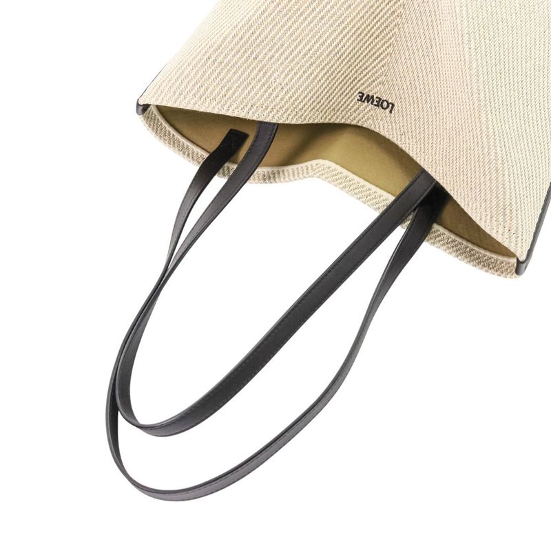 Loewe Puzzle Fold Tote Bag Medium Cotton Jacquard Beige Ladies Used