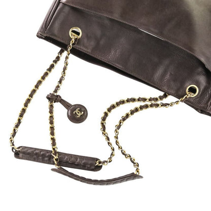 Good Chanel Matelasse Leather Chain Shoulder Bag Brown Gold Color Hardware