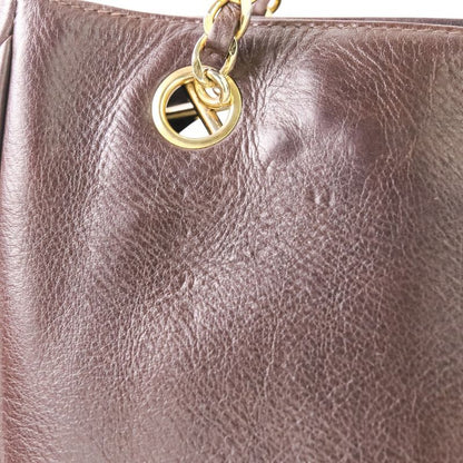 Good Chanel Matelasse Leather Chain Shoulder Bag Brown Gold Color Hardware