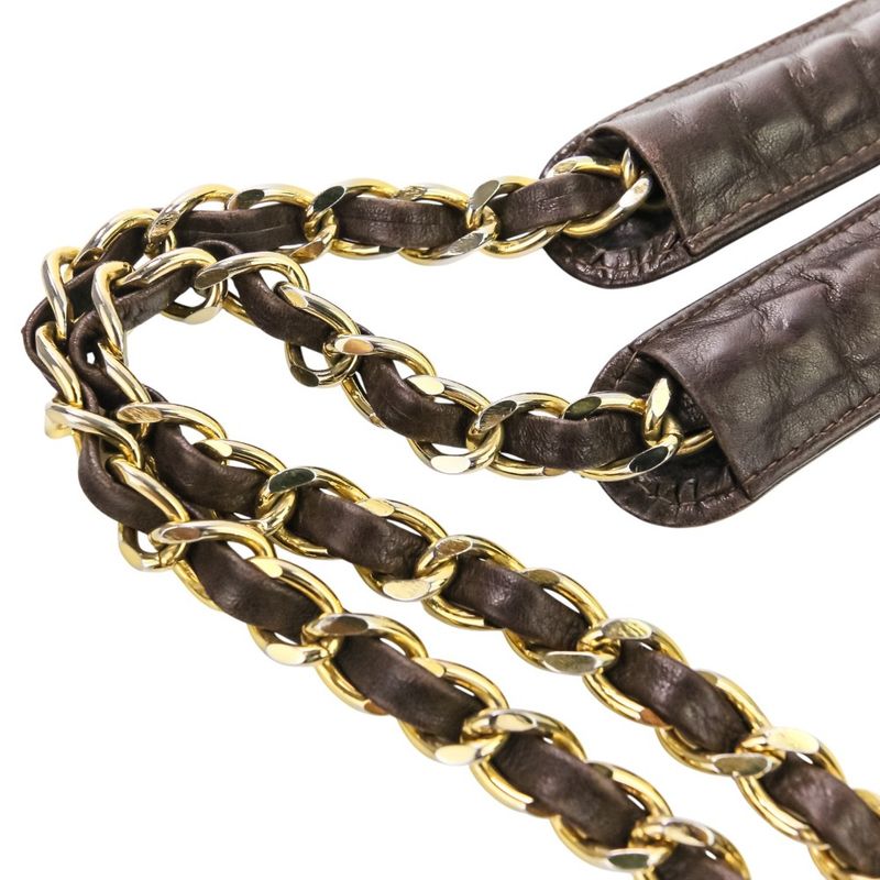 Good Chanel Matelasse Leather Chain Shoulder Bag Brown Gold Color Hardware
