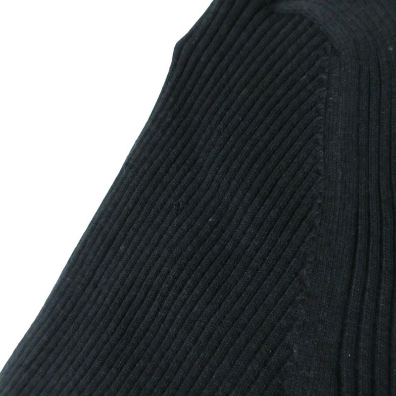 Good Chanel Chain Trim Front Open Rib Knit Cardigan P38537 Size 38 Navy Ladies