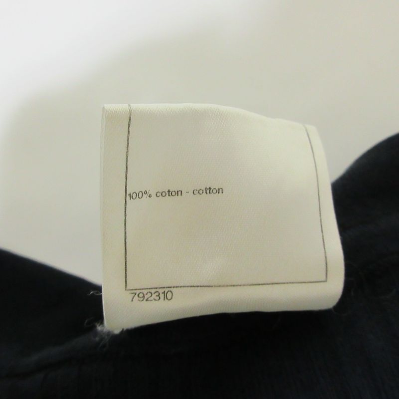 Good Chanel Chain Trim Front Open Rib Knit Cardigan P38537 Size 38 Navy Ladies