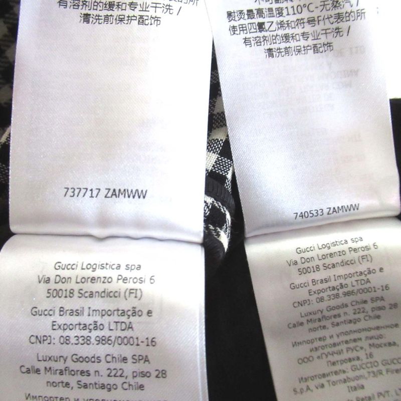 23ss Gucci Gingham Checkered Jacket + Mini Skirt Set-Up Size 36 Black and White