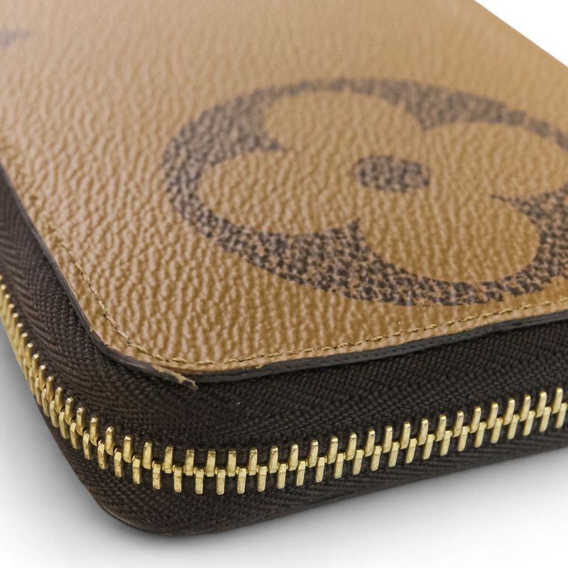 Louis Vuitton Monogram Giant Reverse Zippy Wallet Long Wallet M69353 Brown Men
