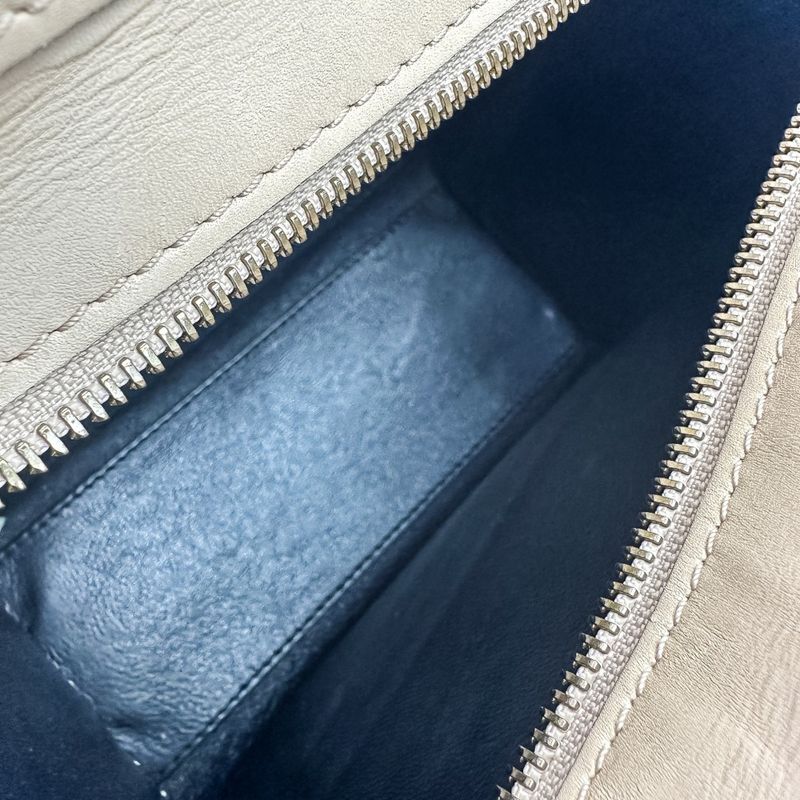 Good Celine Luggage Nano Shopper 2way Tote Bag Shoulder Bag Bicolor Beige Black